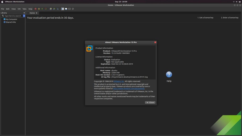 ubuntu for vmware workstation running on windows 10